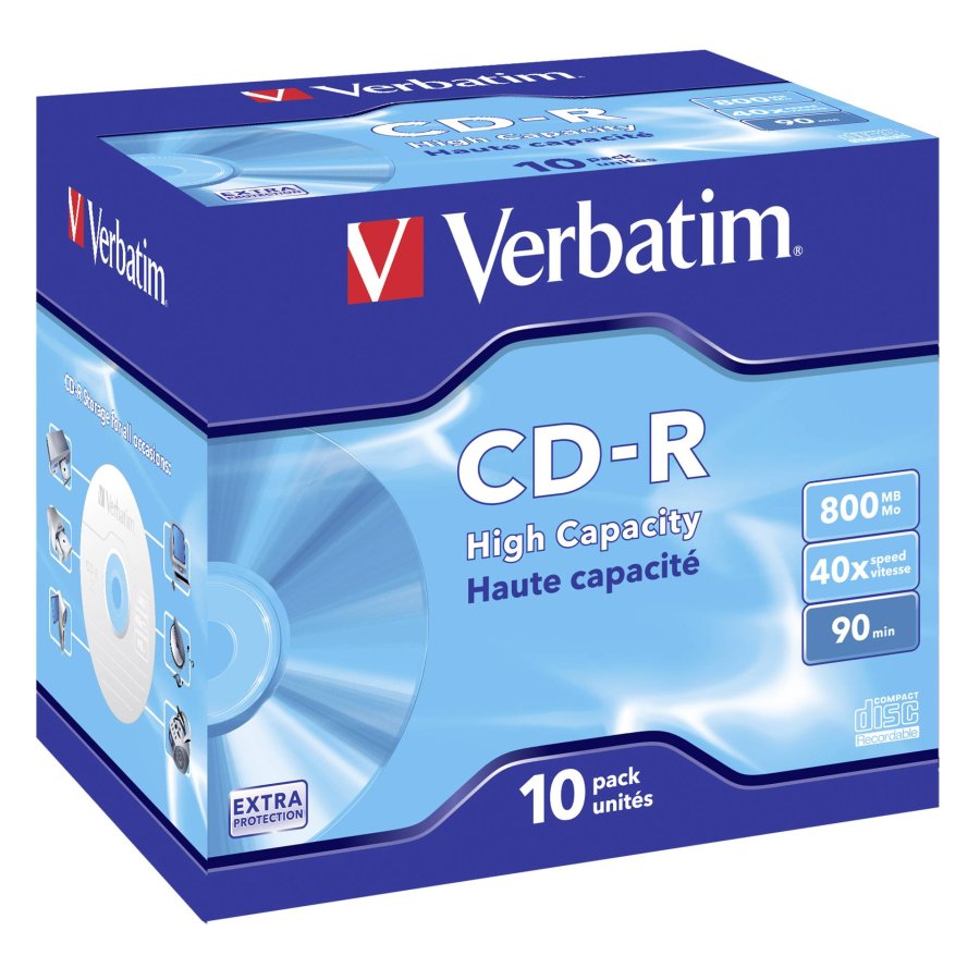 1x10 Verbatim CD-R 90 / 800MB JC 48x Speed, ExtraProtection #1