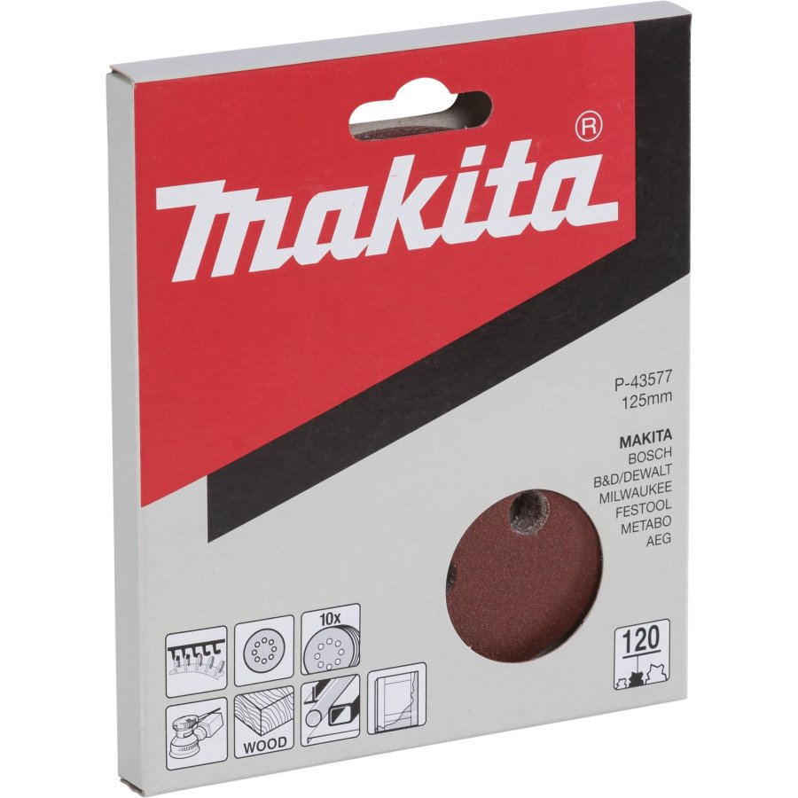 Makita P-43577 Sandpaper Velcro 125mm  120 #1