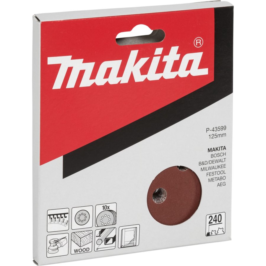 Makita P-43599 Sandpaper Velcro 125mm  240 #1