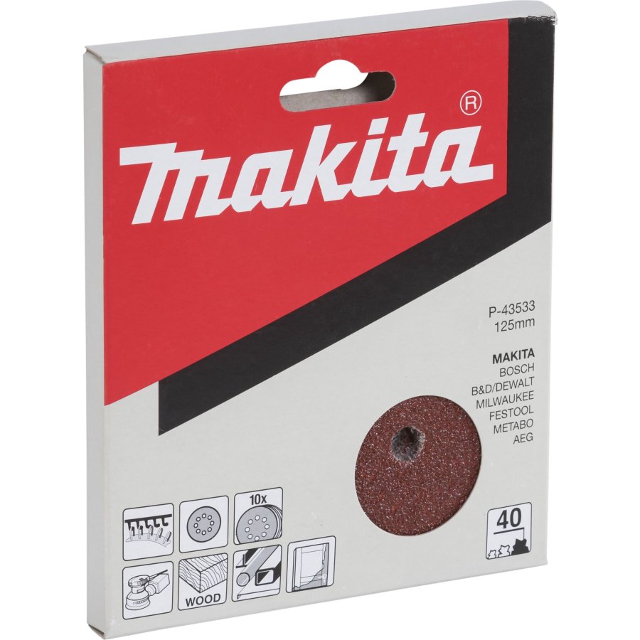 Makita P-43533 Sandpaper Velcro 125mm  40 #1