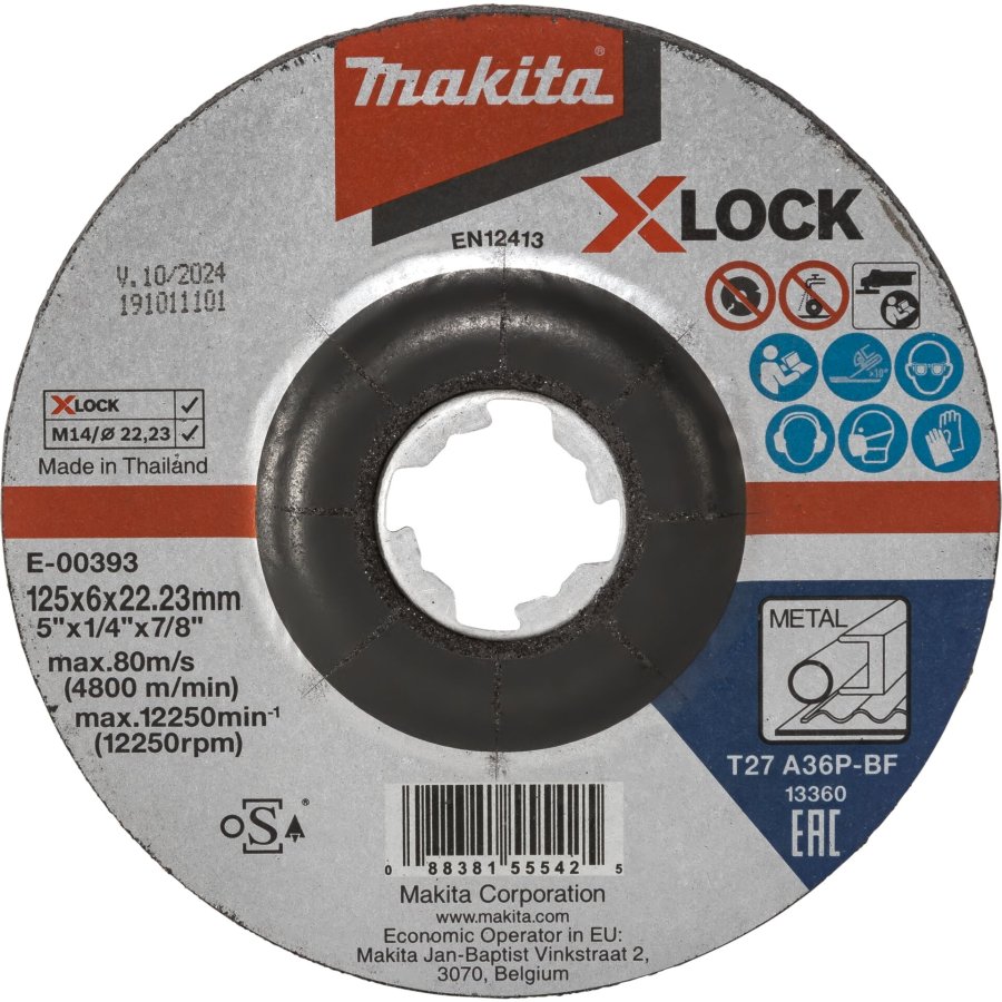 Makita E-00393 Grinding Disc 125x6mm steel #1