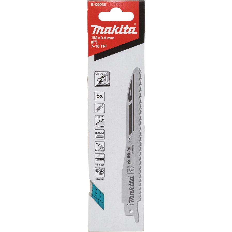 Makita B-05038 Recipro Blade BIM 152/7-18Z 5pc #1