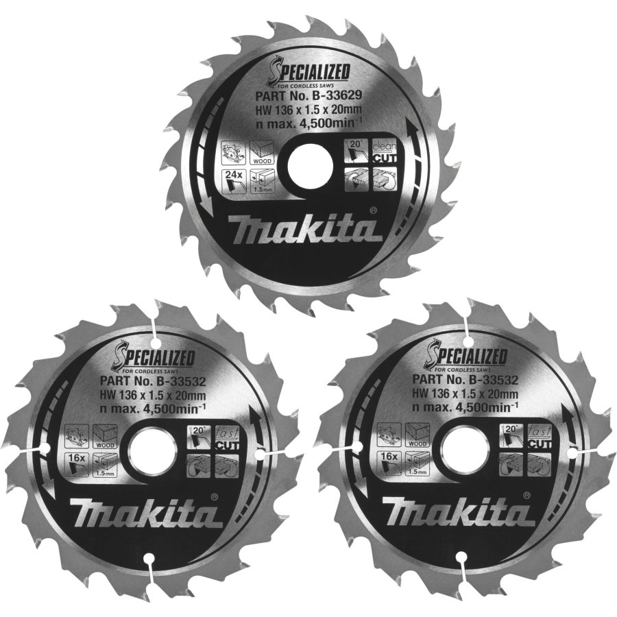 Makita B-33897 Saw Blade Set 136x20x16Z+24Z #1