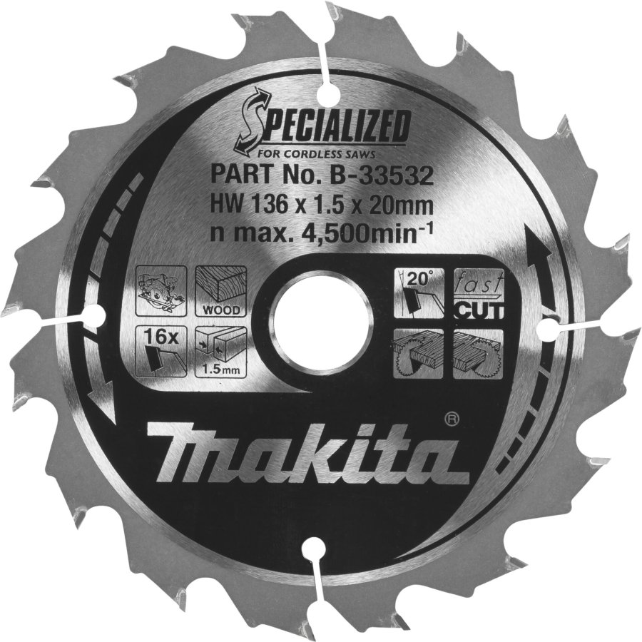 Makita B-33897 Saw Blade Set 136x20x16Z+24Z #2