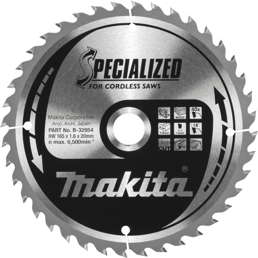 Makita B-32954 SPECIALIZED Saw Blade 165x20x40Z #1