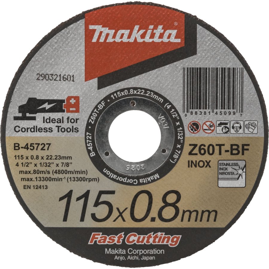 Makita B-45727 Cutting Disk 115x0,8mm INOX #1