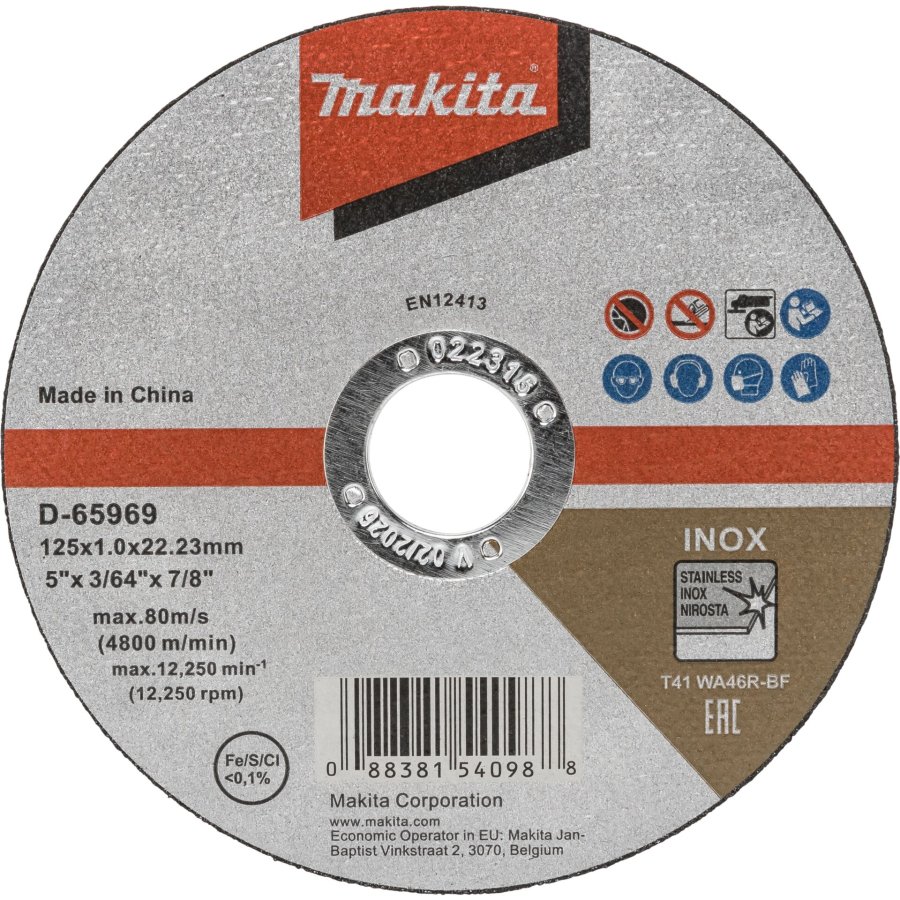 Makita D-65969 cutting disk 125x1,0mm INOX #1