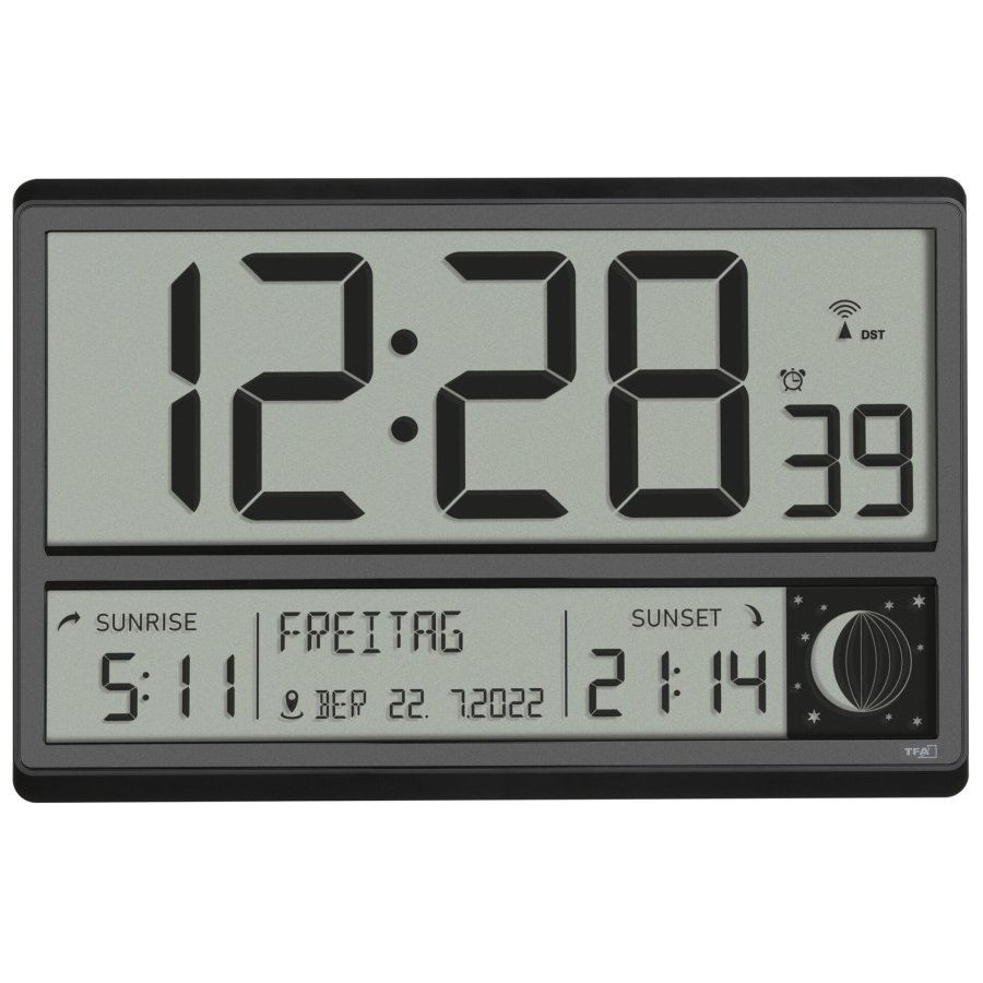 TFA 60.4524.01 black Digital XL Wall Clock #2