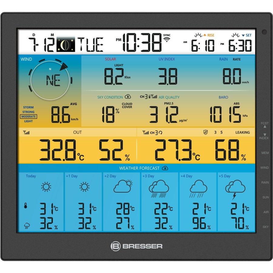 Bresser Weather Center 7-in-1 solar 6-days 4cast Pro SF #5