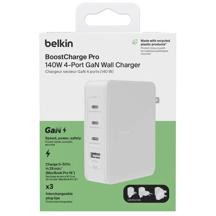 Belkin BOOST Charge  140W 4-Port GaN, 3xUSB-C 1xUSB-A  WCH014btWH #4
