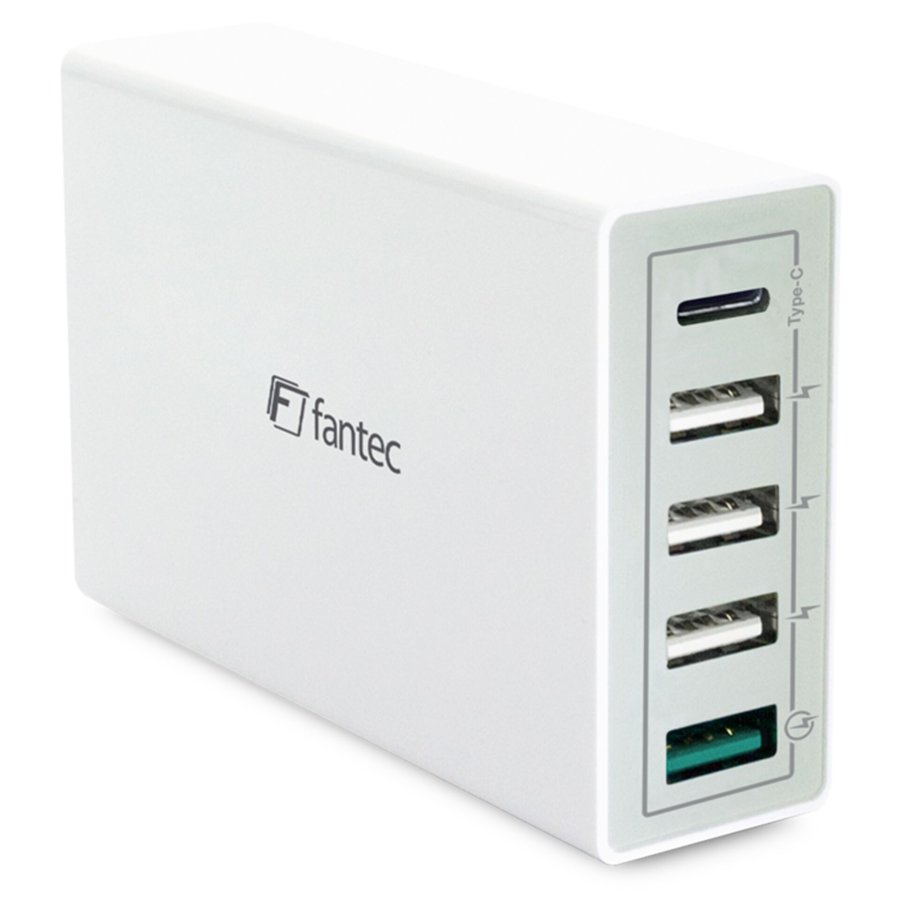 FANTEC QC3-A51 Quick Charge 3.0 40W 5 USB Ports white #1