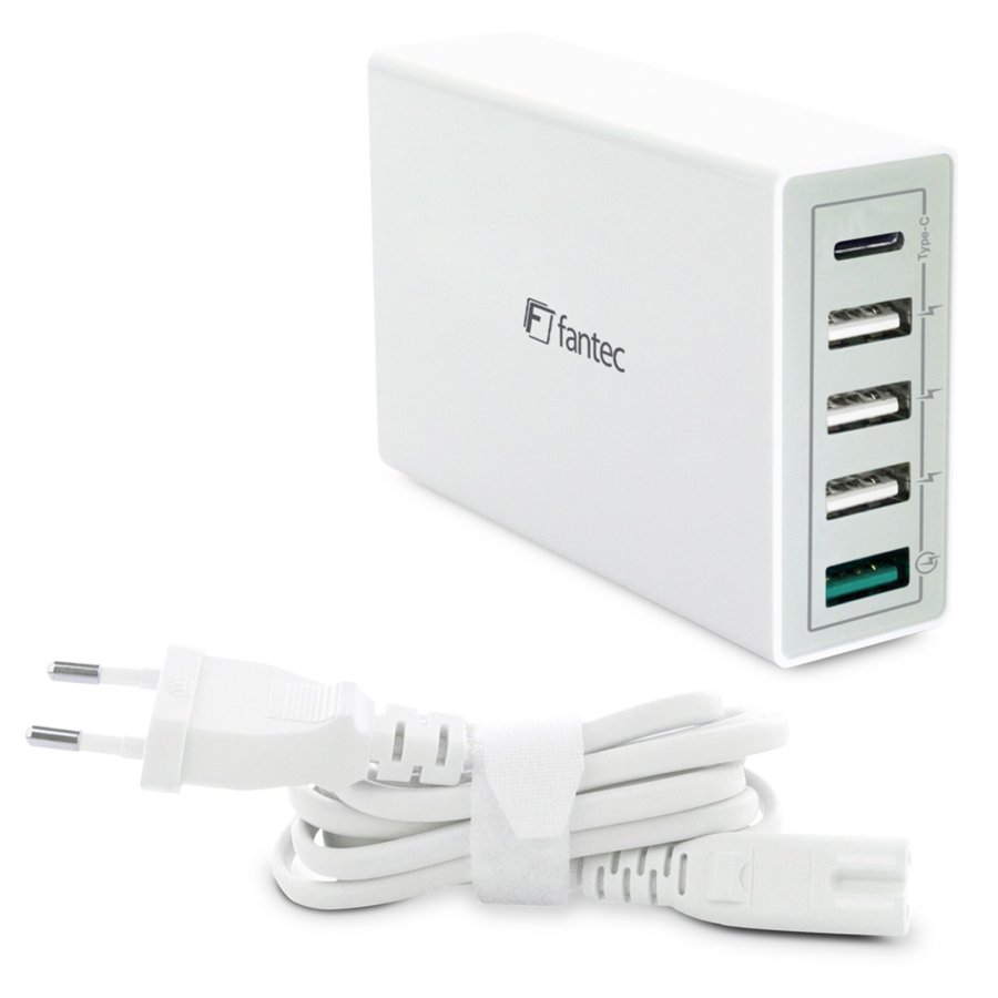 FANTEC QC3-A51 Quick Charge 3.0 40W 5 USB Ports white #2