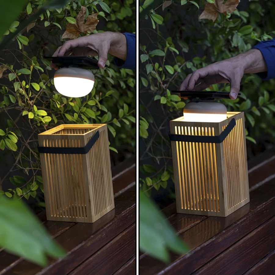 New Garden Okinawa Solar Recharge Lantern Bamboo #4