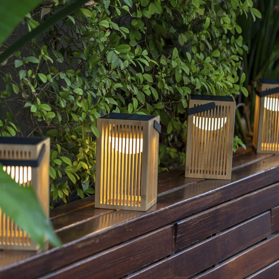 New Garden Okinawa Solar Recharge Lantern Bamboo #8