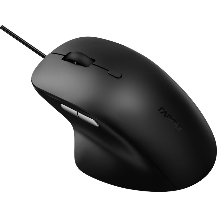 Rapoo N500 black ergonomic wired optical Mouse #2