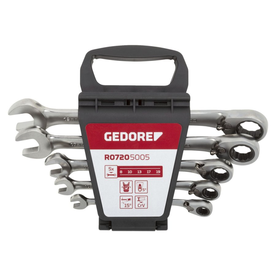 GEDORE red Combination Ratchet open-end Spanner Set  5-pieces #1