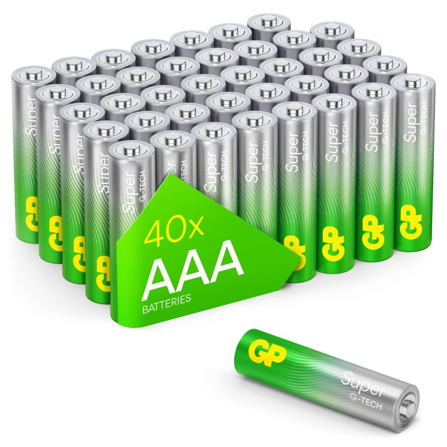 1x40 GP Super Alkaline AAA Micro Batteries PET Box 03024AETA-B40 #1