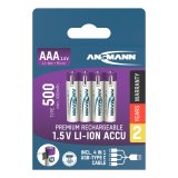 1x4 Ansmann Lithium Akku Micro AAA 400mAh + Cable     1311-0028 #1