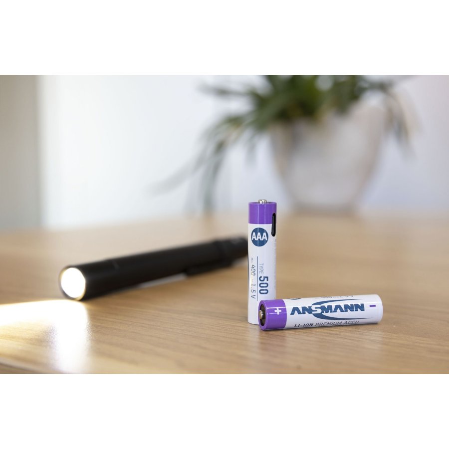 1x4 Ansmann Lithium Akku Micro AAA 400mAh + Cable     1311-0028 #9