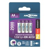 1x4 Ansmann Lithium Akku Mignon AA 1800mAh + Cable     1312-0036 #1