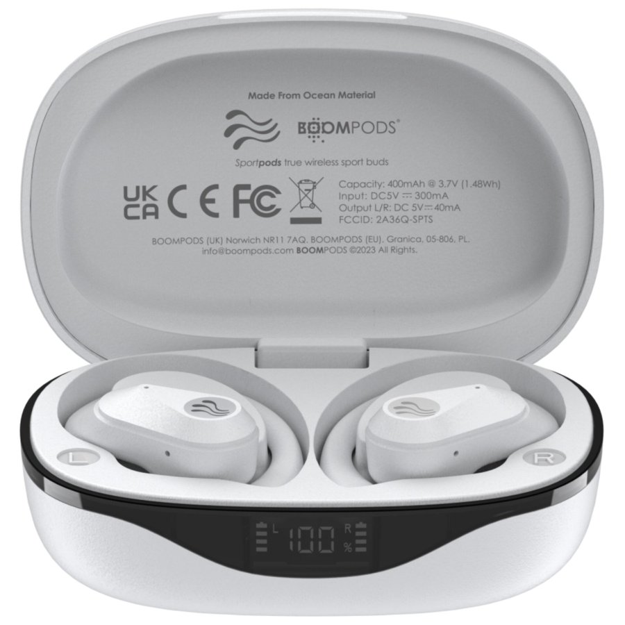 Boompods Sportpods Ocean TWS White #2