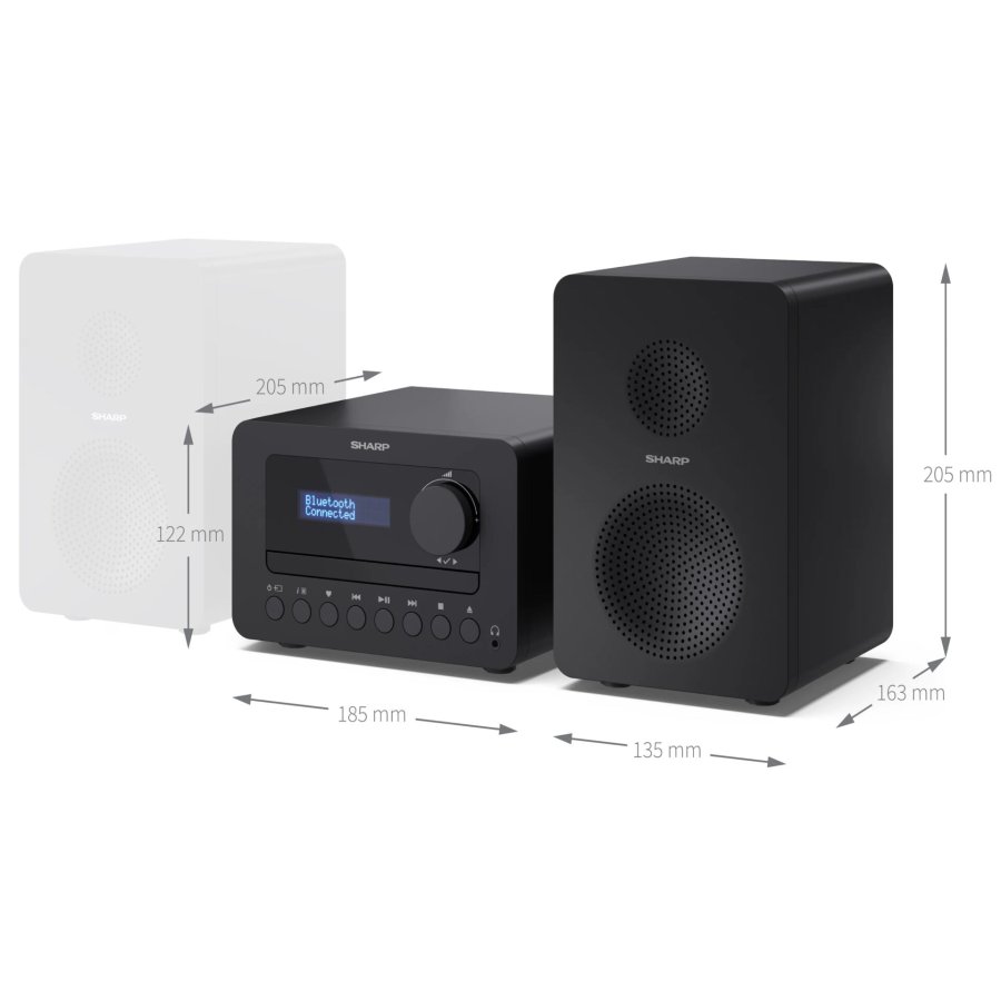 Sharp TOKYO DAB+ HI-FI Micro System Home audio micro system 40 W Sort #9