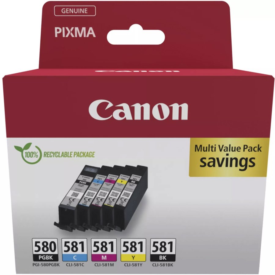 Canon 2078C007 blkpatron 5 stk Original Sort, Bl, Bl, Magenta, Gul #1