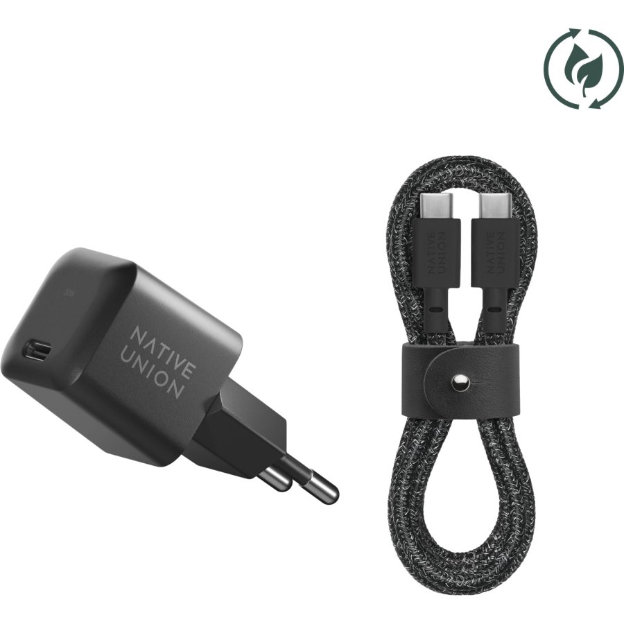 Native Union 30W USB-C Fast GaN Charger Black + USB-C Cable Cos. #1
