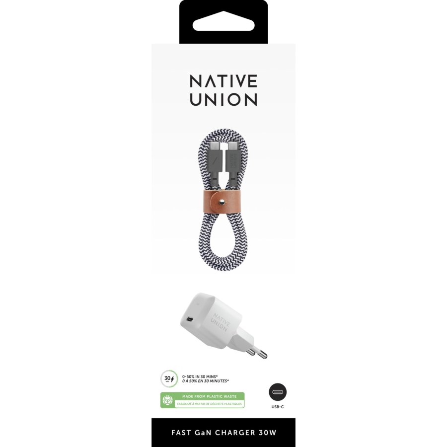 Native Union 30W USB-C Fast GaN Charger White + USB-C Cable Zeb. #8
