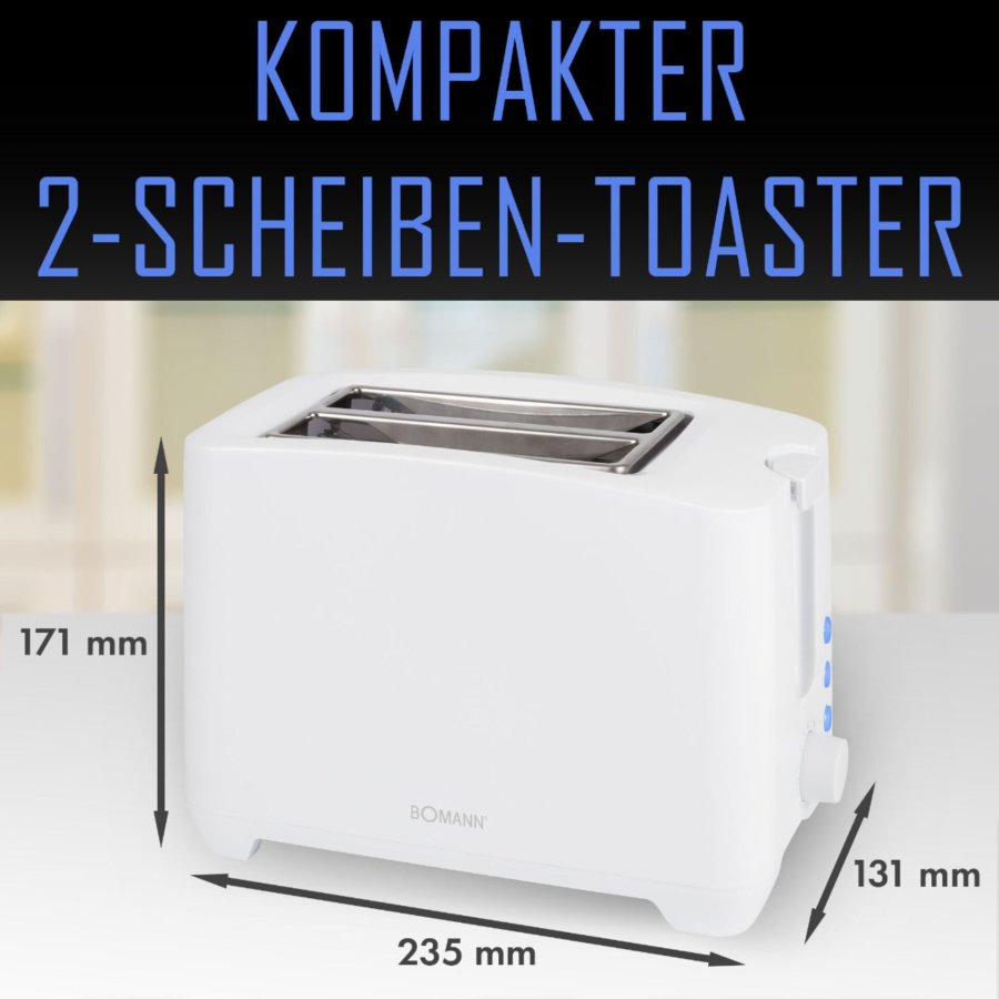 Bomann TA 6065 CB white 2 Slice Toaster #2