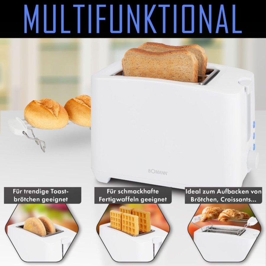 Bomann TA 6065 CB white 2 Slice Toaster #3