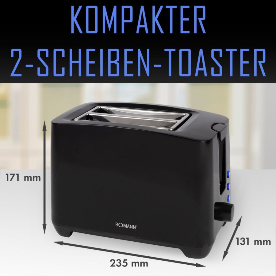 Bomann TA 6065 CB black 2 Slice Toaster #2