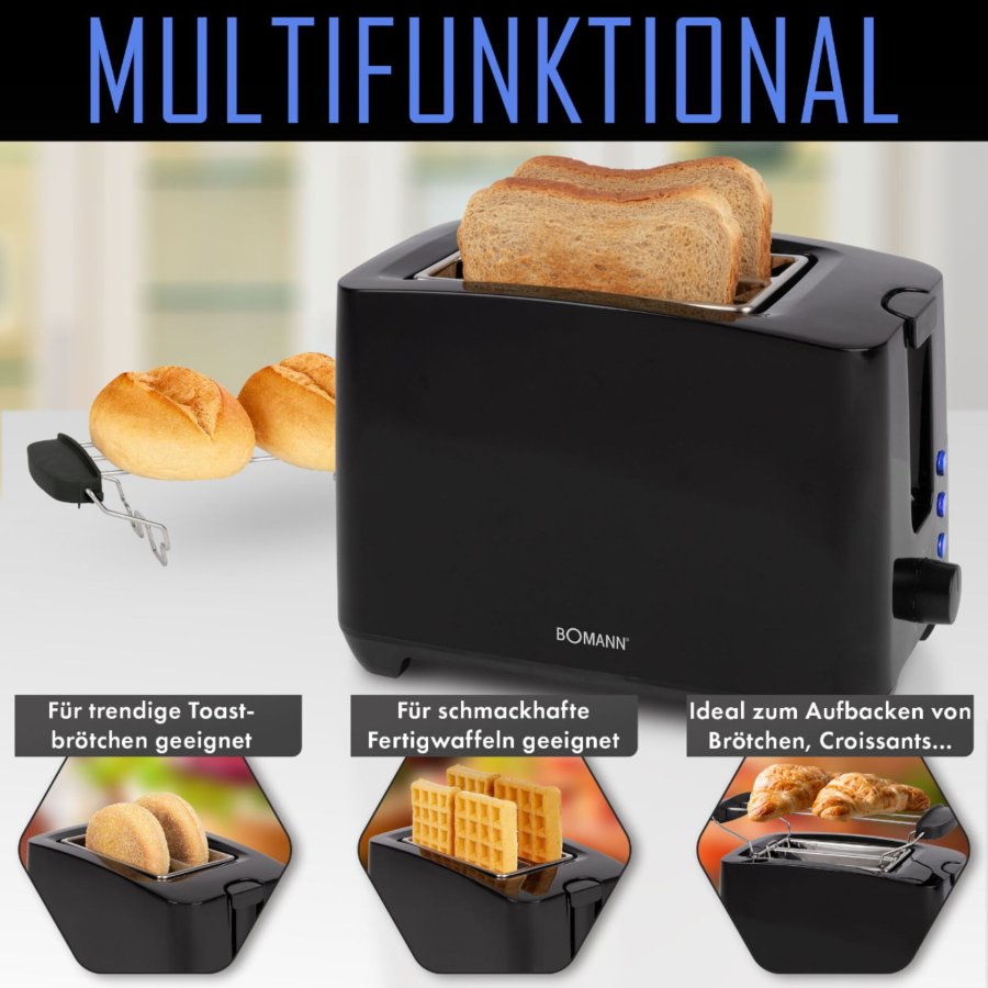 Bomann TA 6065 CB black 2 Slice Toaster #3