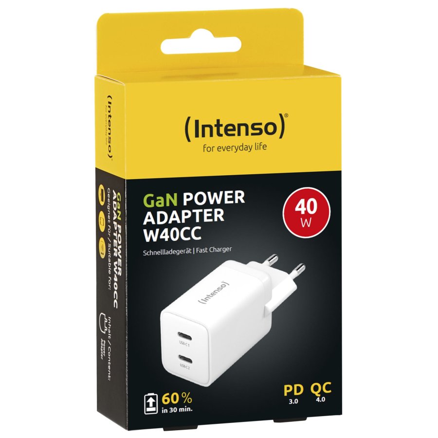 Intenso Power Adapter W40CC GaN white 2x USB-C 40W #3