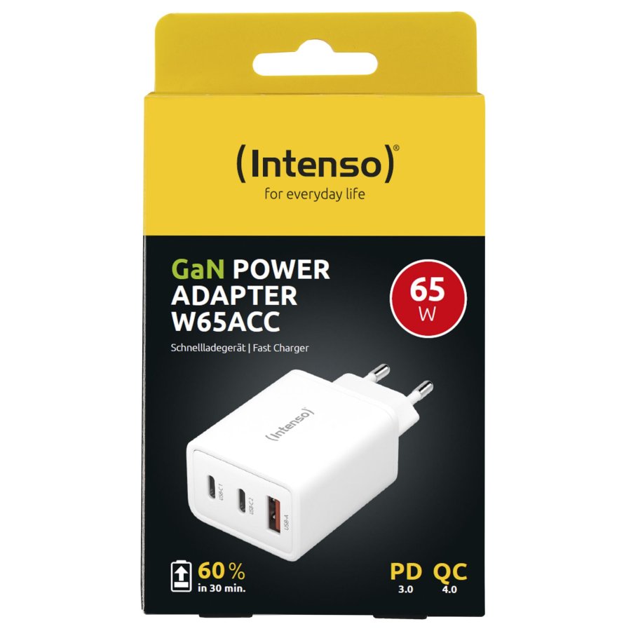 Intenso Power Adapter W65ACC GaN white 2x USB-C 1x USB-A 65W #4