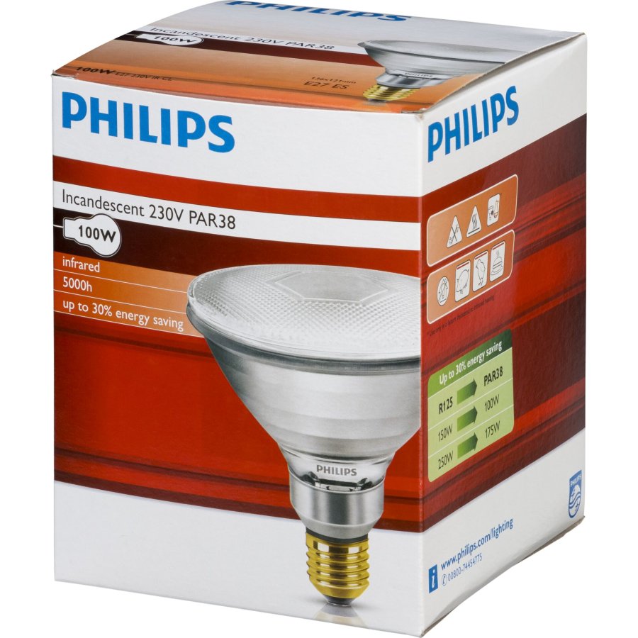 Philips infrared lamp PAR38 IR 100W E27 230V CL #1
