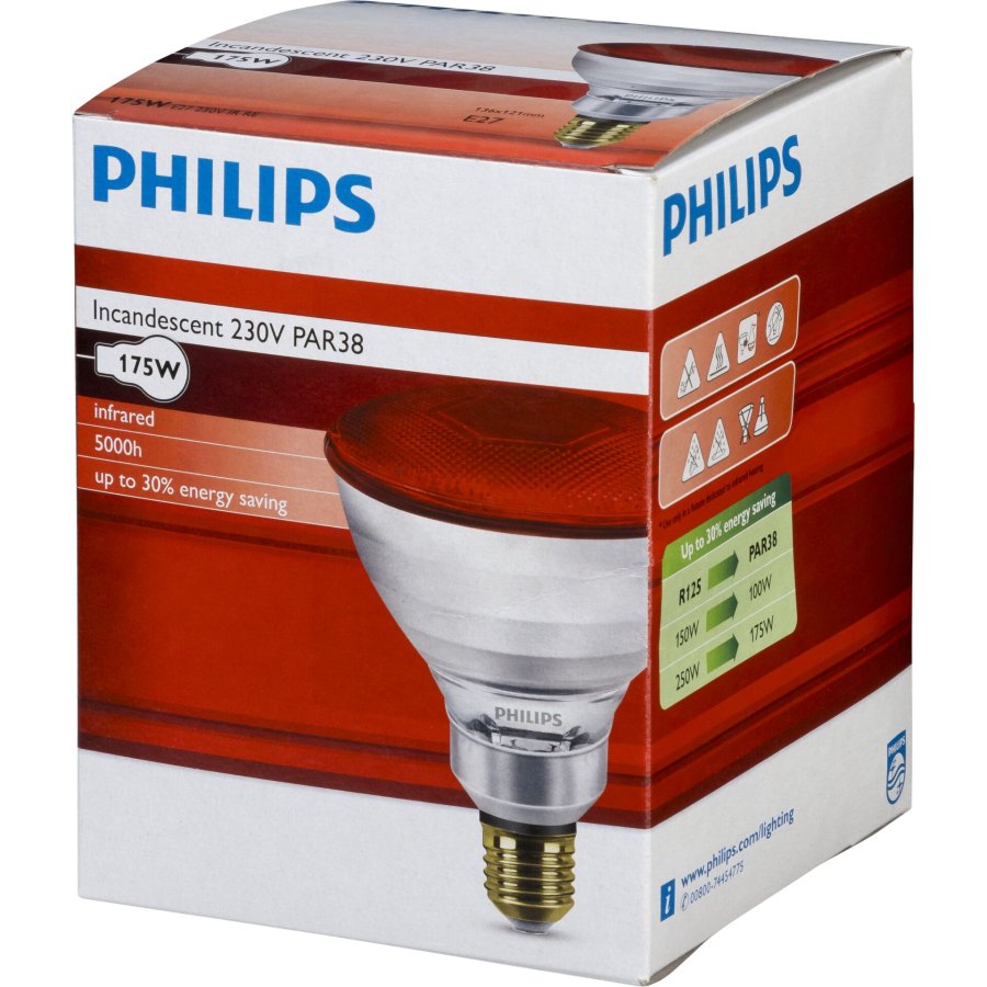 Philips infrared lamp PAR38 IR 175W E27 230 Red #1