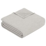 Ibena Uni Structure Blanket silver Charlotte GOTS, 140x200cm #1