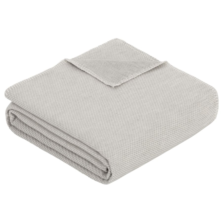 Ibena Uni Structure Blanket silver Charlotte GOTS, 140x200cm #1