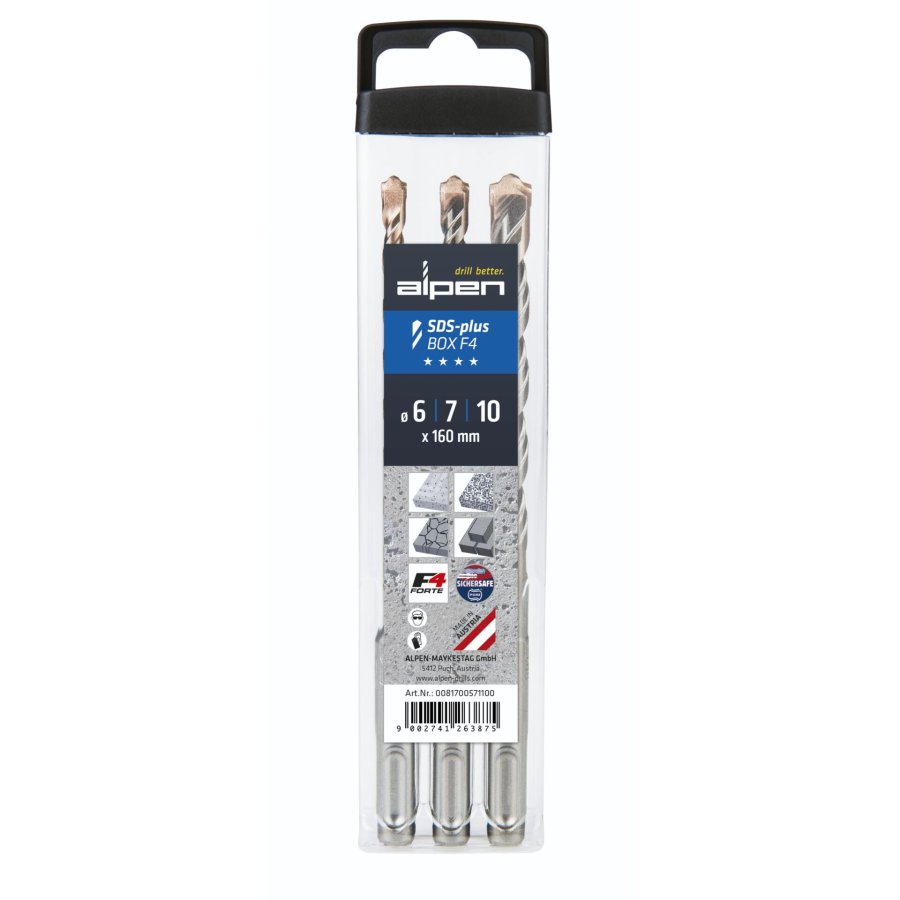 Alpen SDS+ F4 Box 3 pcs. 6-7-10x 160 #1