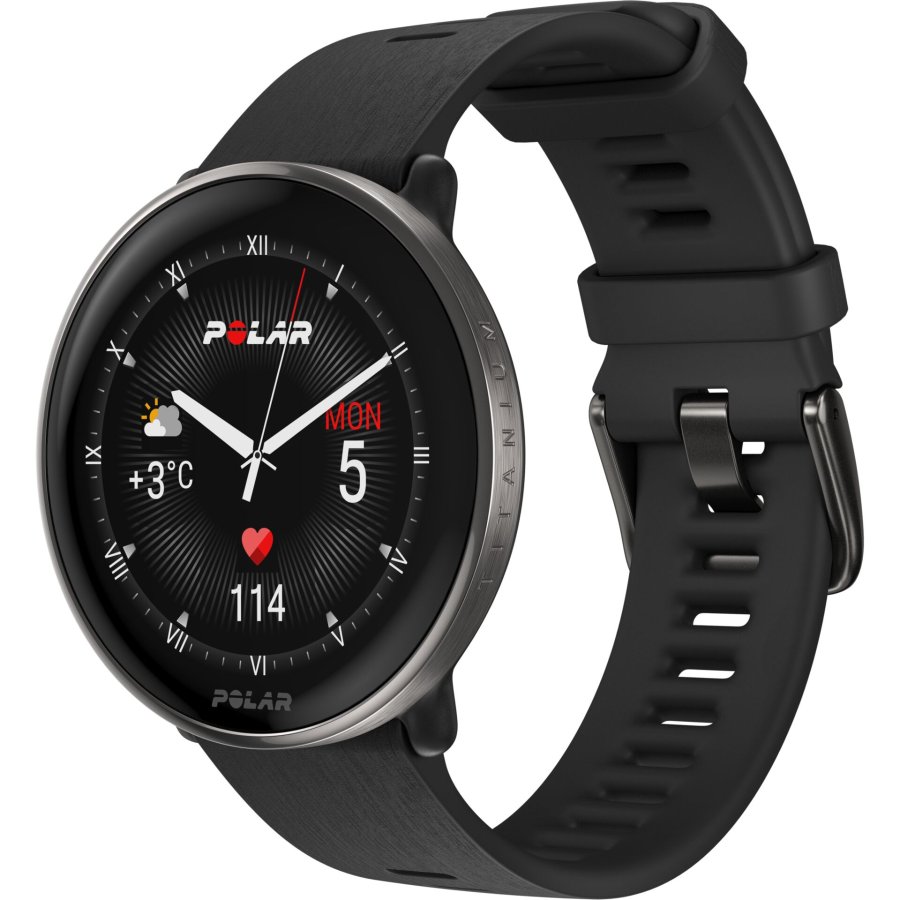 Polar Ignite 3 Titanium Silicone Band black #1