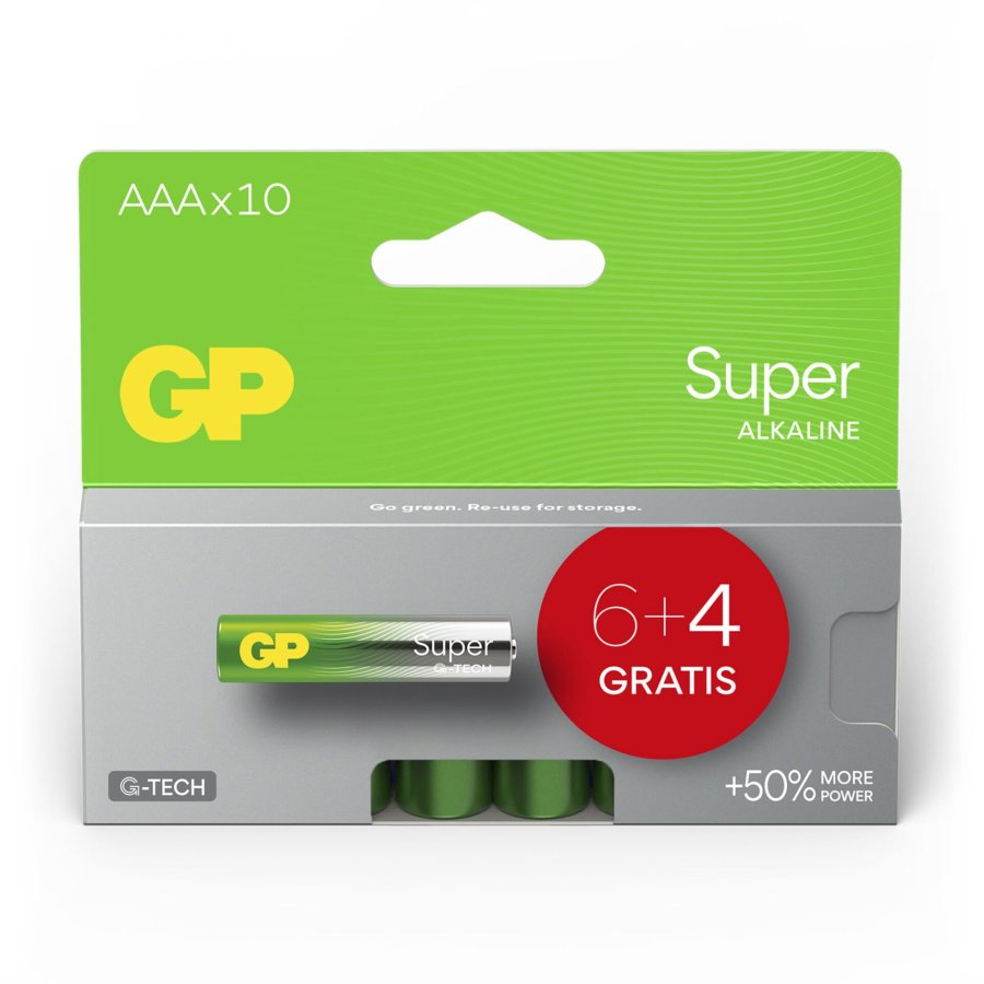 6+4 GP Super Alkaline 1,5V AAA Micro LR03    GPSUP24A997C10 #1