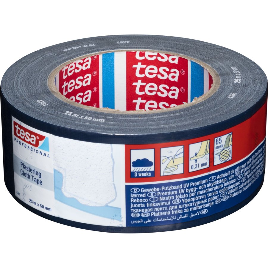 Tesa Plastering Cloth Tape 25m x 31mm blue 04363 #1