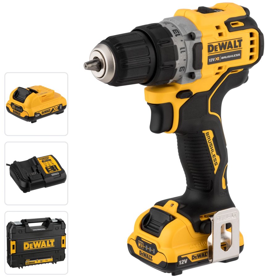 DeWALT DCD701D2-QW elektrisk skruetrkker & slagbor 1500 rpm Sort, Gul #1