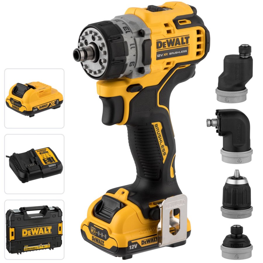 Dewalt DCD703L2T-QW roubovk vrtk 1500 ot/min Zmek podstavce 900g ern, lut #1