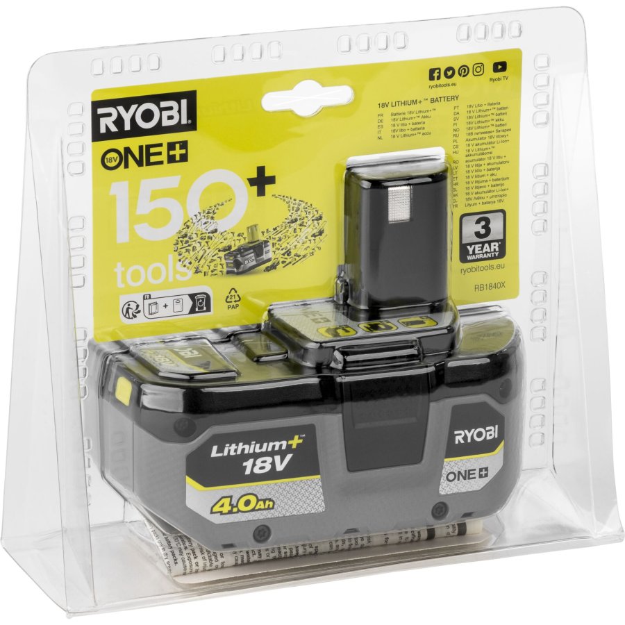 194718 Ryobi ONE+ 4.0Ah Lithium-Ion Battery #1