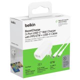 Belkin BOOST Charge USB-C 67W 3xUSB-C + Cable WCC002vf2MWH-B6 #1