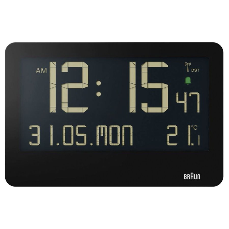 Braun BC 14 black Radio Wall Clock digital #2