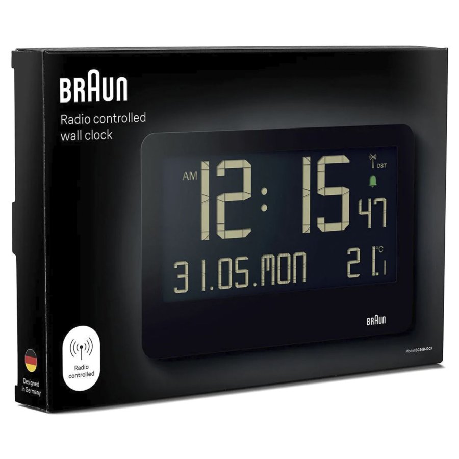 Braun BC 14 black Radio Wall Clock digital #7