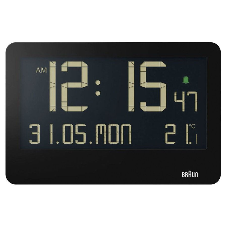 Braun BC 14 black Quartz Wall Clock digital #1